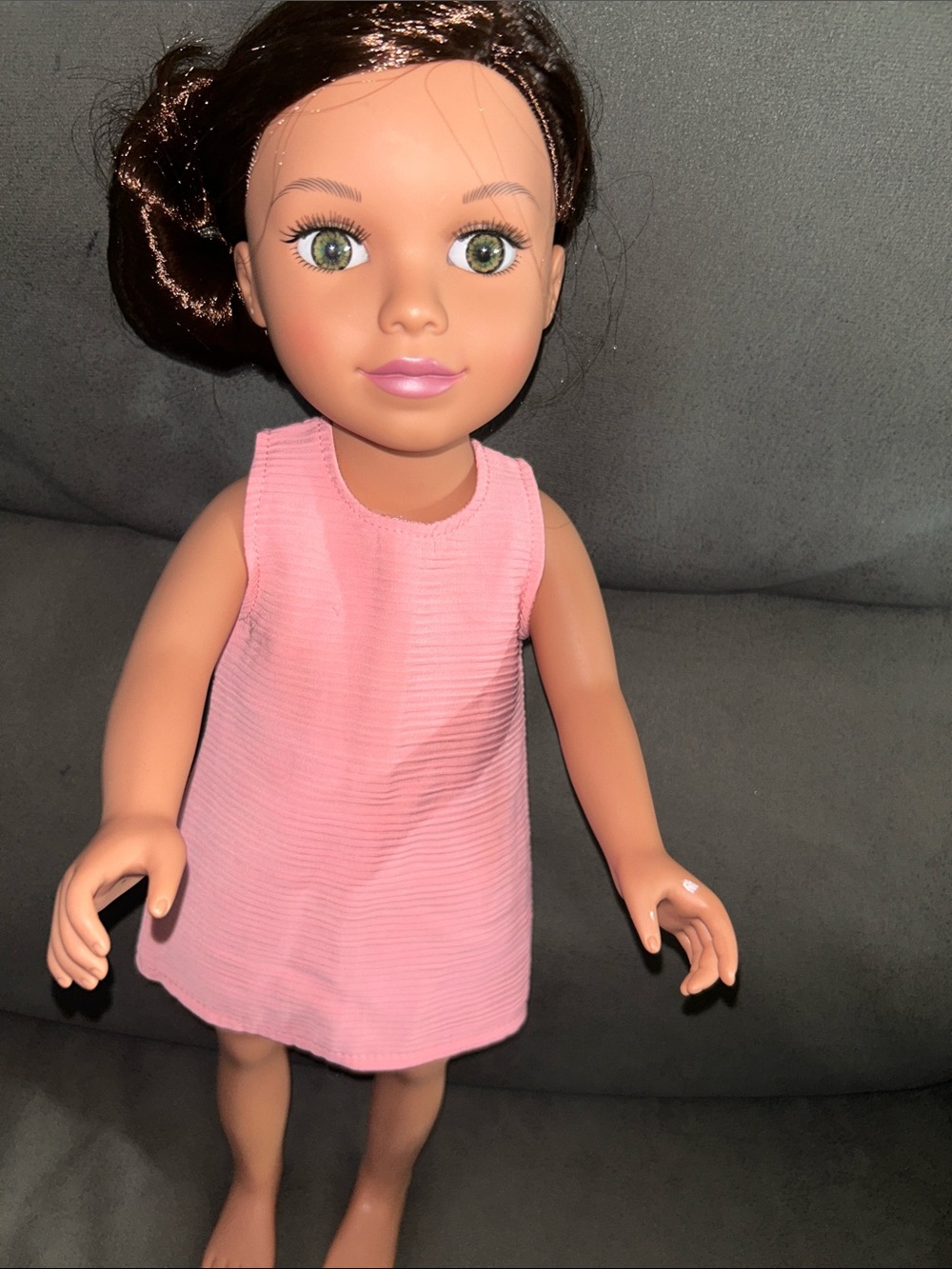 Brown-Haired Fashion Doll with Green Eyes